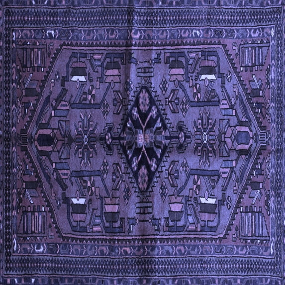 Ahgly Company Machine Washable Indoor Square Persian Blue Traditional Area Rugs, 3' Square