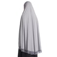 thumbnail image 6 of HAOTAGS Women's Milk Silk Solid Color Long Hijab Stretchy Muslim Head Scarf,Gray XL, 6 of 8