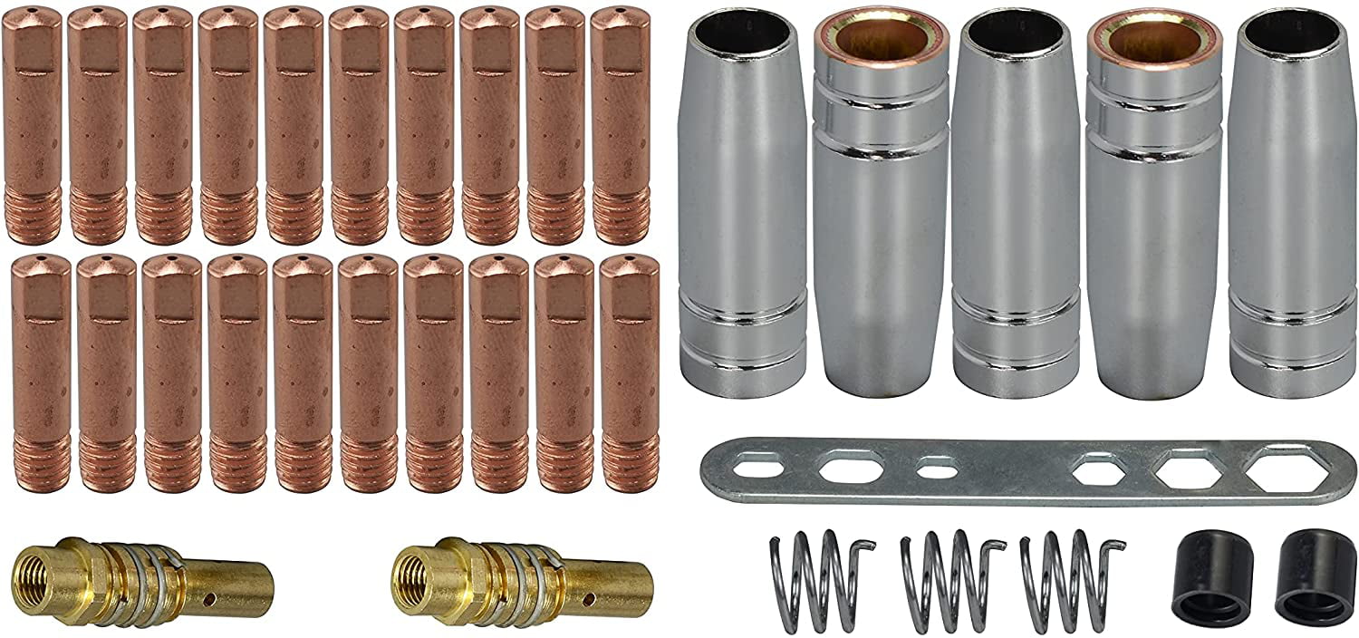 Weld Torch Contact Tips Holder Gas Nozzle Kit 20X MB-15AK MIG/MAG M6 Weldings 