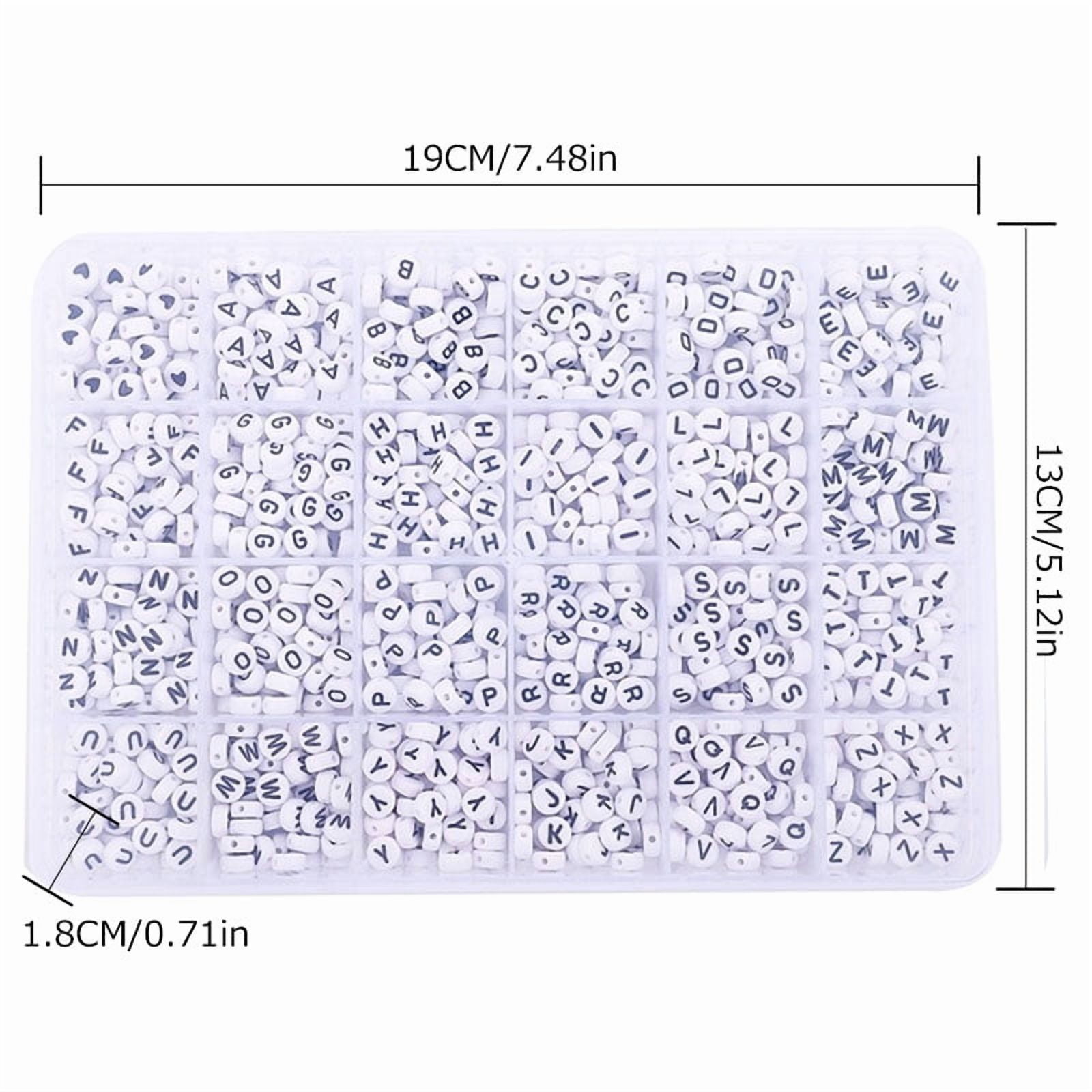 Letter Bead Set Bead Accessories with 24 Grids Storage Box DIY Plastic Bead Material Heart Pattern Beads for Beaded Bracelet Necklace Keychain Jewelries Pendant and Ornaments 960 Pieces