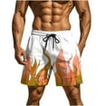 thumbnail image 2 of Menshorts Mens Shorts Casual Men's Casual Homewear Flame Printing Funny Printed Trousers Beach Sports Shorts Fast-Drying Trousers Watermelon Red XXXL, 2 of 9