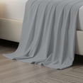thumbnail image 2 of Drap Plat Simple en Percale 100 % Coton Frais et Net Grand Lit Gris Pâle par Color Sense, 2 of 13