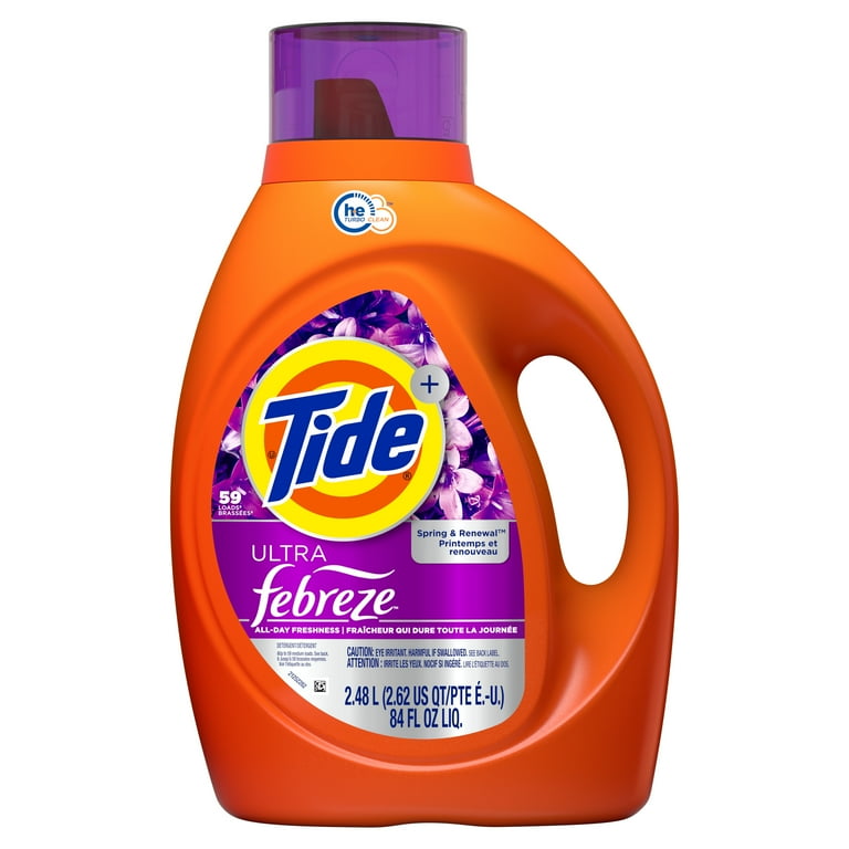 Plus Febreze Liquid Laundry Detergent, Spring and Renewal, 84 oz Bottle Plus Febreze Liquid Laundry Detergent, Spring and Renewal, 84 oz Bottle