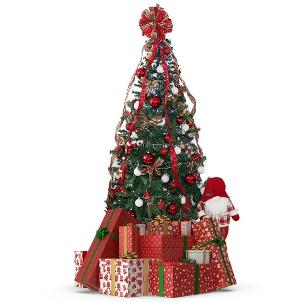 Árbol de Navidad Armable, 180 cm de Altura, Apariencia Frondosa, Máxima Estabilidad verde oscuro