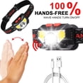 thumbnail image 2 of Linterna frontal XPG+COB LED de inducción de onda 1000mAh impermeable para exteriores Hugtrwg  Para estrenar, 2 of 6