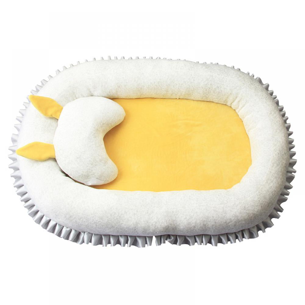 Baby Portable Baby Lounger Soft Baby Bed with Pillow 100% Cotton &  Breathable Newborn Lounger Shower Gifts Essential