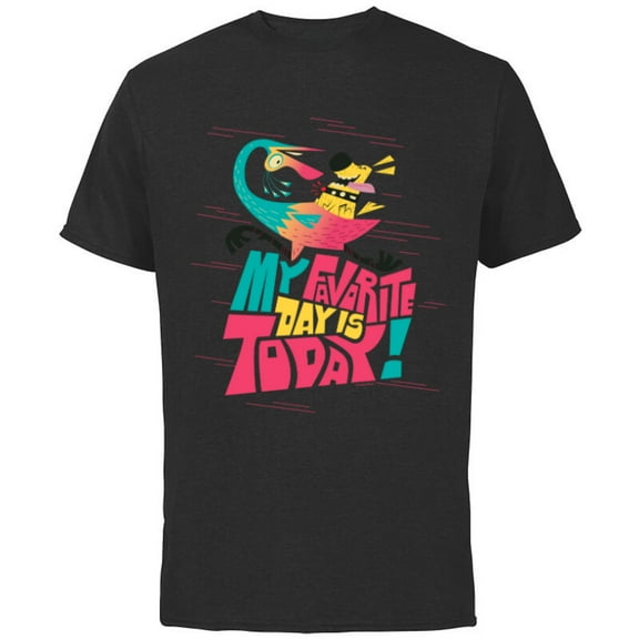 Disney and Pixar’s Up Kevin Dug My Favorite Day is Today - Short Sleeve Cotton T-Shirt for Adults - Customized-Black
