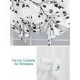 thumbnail image 3 of Black White Leaves Tie Up Curtains for Windows 45 Inch Length Balloon Curtains Kitchen Adjustable Balloon Window Shade Minimalist Natural Trees Watercolor Tie Up Bathroom Curtain Window 52"x45", 3 of 6