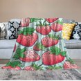 thumbnail image 2 of COMIO  Strawberry Throw Blanket for Bed Strawberry Lightweight Super Soft Plush Flannel Throw Blanket for Women, Men and Kids, 2 of 6