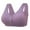 Purple, variant on RYRJJ Plus Size Sports Bras for Women Cotton Comfort Front Closure Bra No Underwire Push up High Support Large Racerback Everyday Bras(Orange,40)