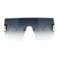 thumbnail image 2 of Womens Oversized Beveled Rimless Rectangle Mono Lens Sunglasses Gold - Smoke, 2 of 4