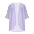 thumbnail image 3 of Maplenight Womens Cardigan Open Front Lightweight 3/4 Sleeve Solid Color Casual Loose Cardigan Sweaters Outwear S-XXL, 3 of 5