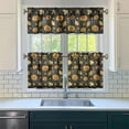 thumbnail image 5 of Halloween Pumpkin Kitchen Curtains Valances and Tiers Set for Windows, Black Skull Spooky Bathroom Window Curtain Valance 3 Piece Sets,Kitchen Decor for Living Room,54''''x 24'''', 5 of 6