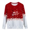thumbnail image 5 of Mode Femme Col Rond Noël Manches Longues Hauts Blouse Pull Chandail en Molleton, 5 of 5