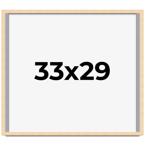 33x29 Frame Beige Real Wood Picture Frame Width 0.75 inches | Interior Frame Depth 0.5 inches |
