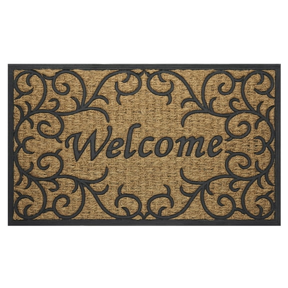Coco Mat, 18" L x 30" W, Rectangle, Vines