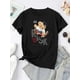 thumbnail image 3 of Creative Skateboard Bear Pattern Print Women's Fashion Trendy Round Neck Short Sleeve, Simple Casual Sports T-shirt, Comfortable Holiday Summer Top Women's Clothing, 3 of 8