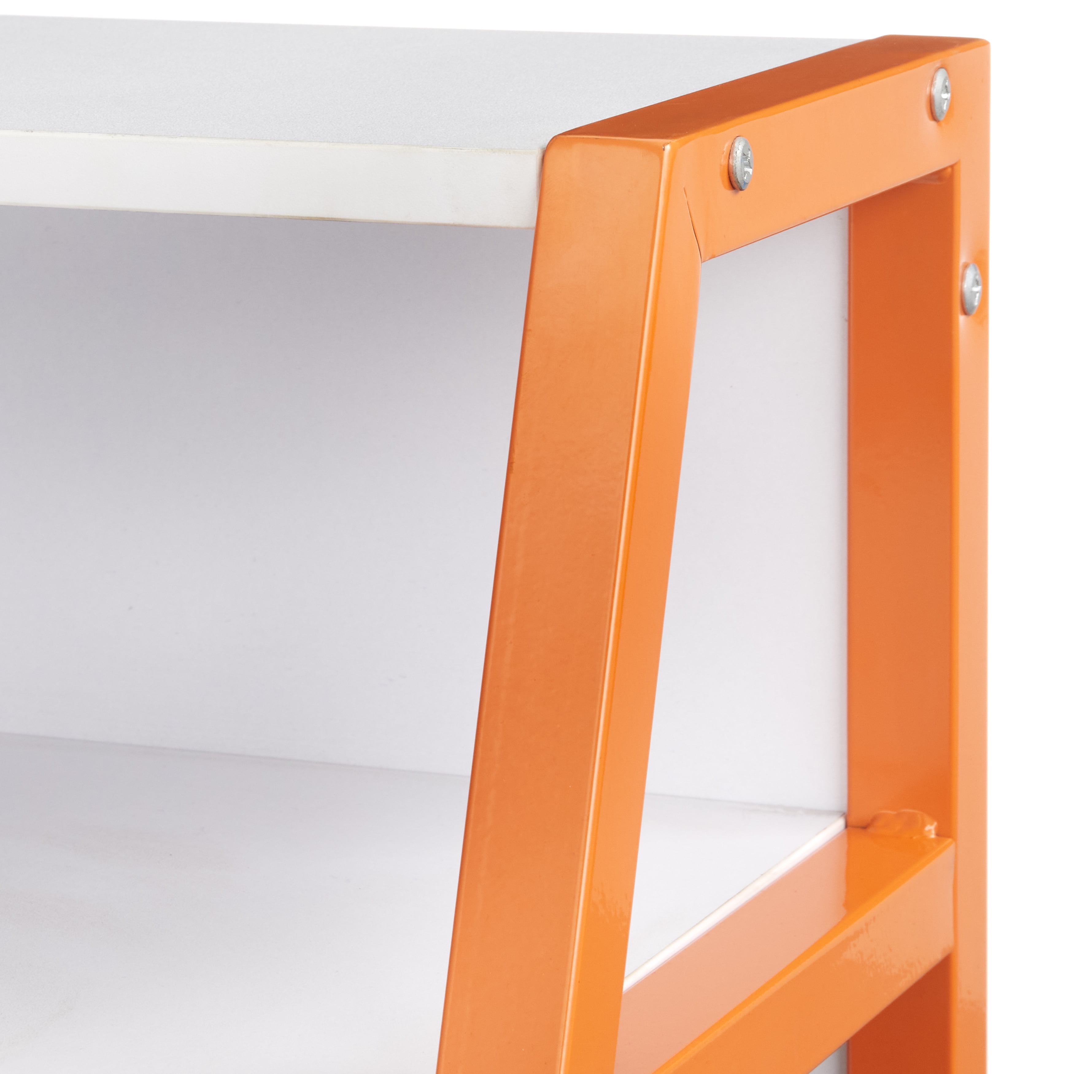 TMS Focus Kids Metal Frame Desk and Swivel Task Chair Set, Orange/White