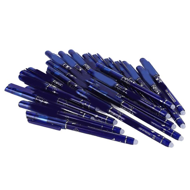 24PCS Erasable Ink Pen Make Mistakes Disappear Blue Erasable Pens for Office School Home Crystal Blue