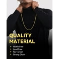 thumbnail image 3 of ChainsHouse 14k Gold Plated Cuban Link Chain Necklace for Men Women Stainless Steel 3mm Chains Choker Necklaces Mens Jewelry Gift, 30 Inches, 3 of 9