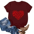 thumbnail image 5 of EchfiProm Womens Shirts Graphic Tee Love Heart Crew Neck Valentine Cute Short Sleeve Valentine Day Tops for Wife, 5 of 5