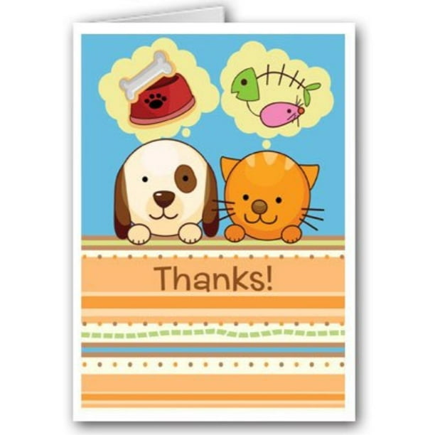 cute dog and cate thank you note card 10 boxed cards & envelopes