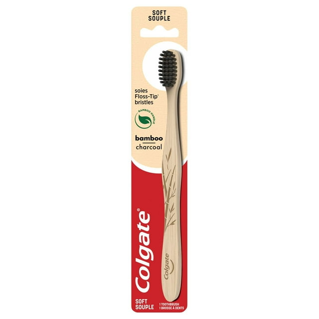 Brosse à dents souple Colgate Bamboo Charcoal, paquet de 1