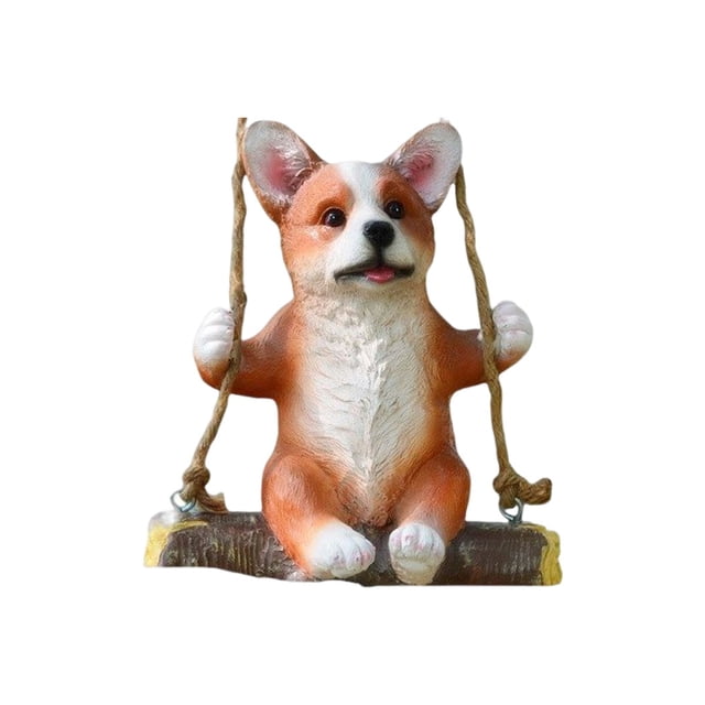 Inteprter Estatuilla de columpio de animales para el hogar, Patio, sala de estar, dormitorio, oficina, Hotel, colgante de resina, decoración, Jardín y Patio Tipo 6 Inteprter HA065529-06B