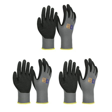 

HANDLANDY 3 Pairs Garden Gloves for Men Women Nitrile Grip Coated Gardening Gloves for Yard Construction XL