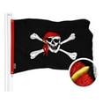 thumbnail image 2 of G128 Combo Pack: American USA Flag 20x30 In & Pirate Jolly Roger Red Head Scarf Flag 20x30 In | Both ToughWeave Series Embroidered 300D Polyester, Embroidered Design, Indoor/Outdoor, Brass Grommets, 2 of 9