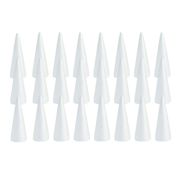 Lipstore 30Pcs Foam Cones for Crafts Handpainted Crafting Polystyrene Cones for Christmas 150MM
