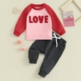 thumbnail image 2 of Bagilaanoe 2PCS Toddler Baby Girl Boy Pants Set Letter Embroidery  Long Sleeve Sweatshirt Pullover Tops + Drawstring Sweatpants 6M 12M 18M 24M 3T Kids Casual Sweatsuits, 2 of 8