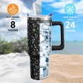 thumbnail image 5 of Halloween Ghost Tumbler 40oz - Insulated Stainless Steel Cup with Handle & Straw, Spooky Engraved Design - Holiday Gift for Women & Men (1 PC), 5 of 6
