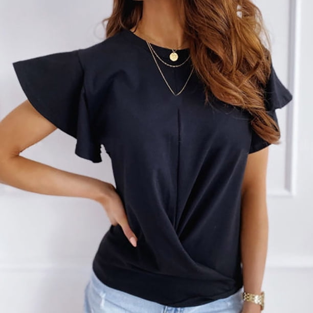 Xuyuer Women 2026 Summer Crew Neck Short Sleeve Tops Ribbed Knit Slim Fit Fashion Basic Tee Shirts Casual Going Out Top Shirts Basic Slim Fitted Crop Tops 2026 Summer Y2k Spring Clothes