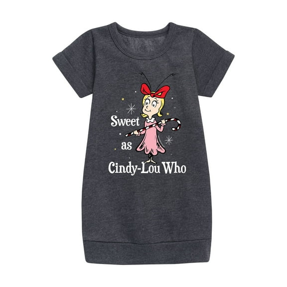 Dr. Seuss - The Grinch Sweet As Cindy Lou Who - Toddler And Youth Girls Fleece Dress