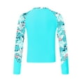 thumbnail image 2 of Zaldita Toddler Girls Rashguard Shirts Summer Beach Breathable Tops with UPF 50+ Protection Swimsuit Teal 6, 2 of 5