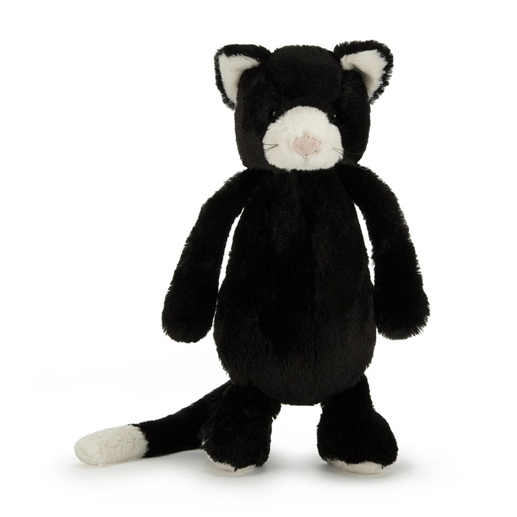 Jellycat Chat Noir et Blanc en Peluche, Moyen, 12 Pouces