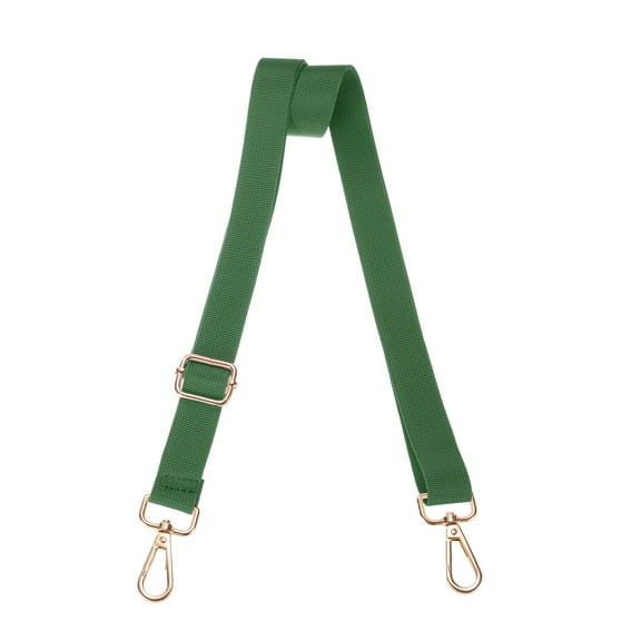 Shoulder Strap 2.5cm Wide Crossbody Strap, Green Color, Light Gold Buckle