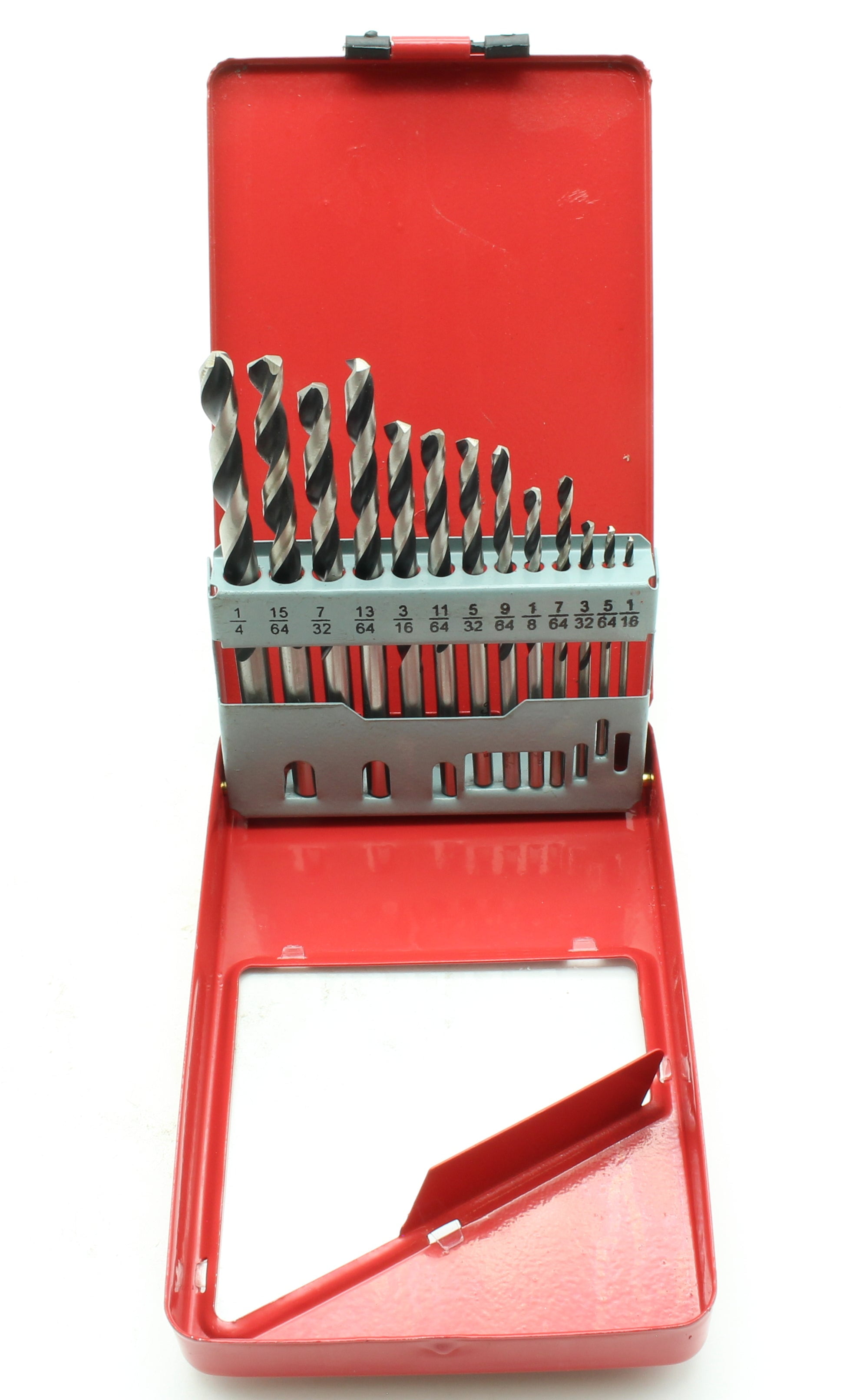 13 pc Cobalt Jobber Drill Bit Set 1/4 Inch - 1/16 Inch, M35 High Speed Steel Jobber Length Twist Drill Bit Kit for Hardened Metal, Stainless Steel, Cast Iron, Wood and Plastic, with Storage Case