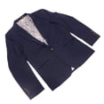 thumbnail image 3 of Chaqueta de traje para hombre, informal, de un botón, corte entallado, con forro bordado, para caballero, azul marino, XXL, 3 of 14
