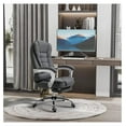 HighBack Executive Office Chair with Footrest, LinenFabric Computer