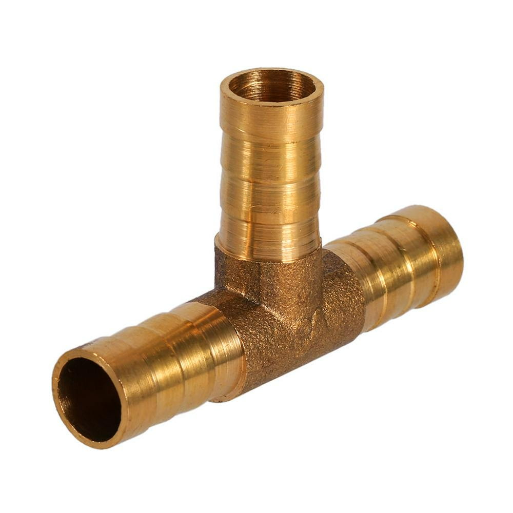 LYUMO Brass T Piece 3 Way Fuel Hose Joiner Connector For Compressed Air