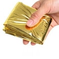 thumbnail image 4 of tooloflife 1/2 Pcs Emergency Rescue Thermal Blanket Heat Foil Blankets for Survival Hiking Camping Disposable Silver/Gold, 4 of 7