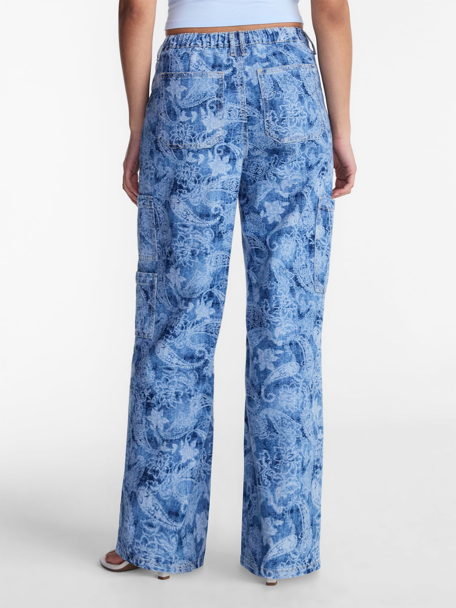 No Boundaries Wide Leg Cargo Pants, 29'' Inseam, Women's