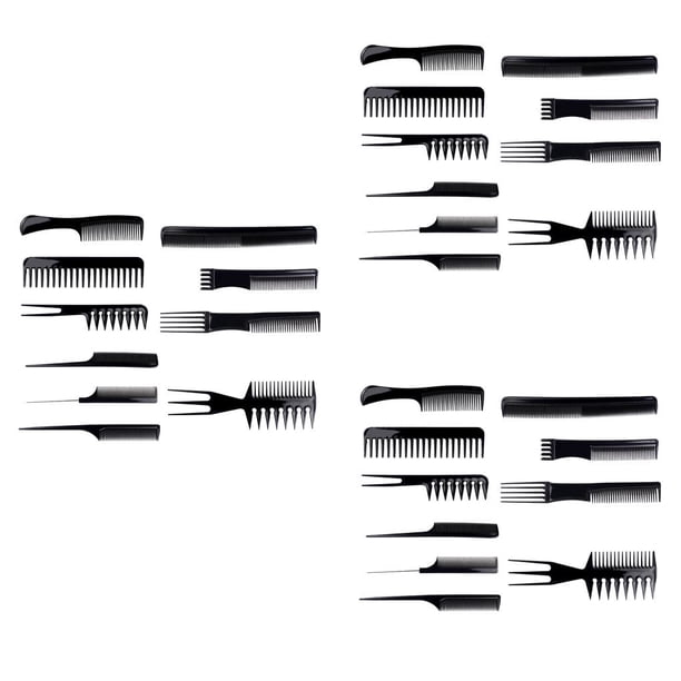 Peine Minnieouse 10 piezas set herramienta de belleza negro