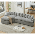 thumbnail image 3 of JONPONY 127" Modular Sectional Sofa, Cloud Sectional Couch with L-Shape Chaise,Upholstered Couches for Living Room,Bedroom ,No Assembly Required,Light Gray, 3 of 15