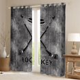 thumbnail image 2 of Feelyou Ice Hockey Black Out Curtains, Grey Watercolor Curtains Pack of 2 (42x63 Each), 2 of 6