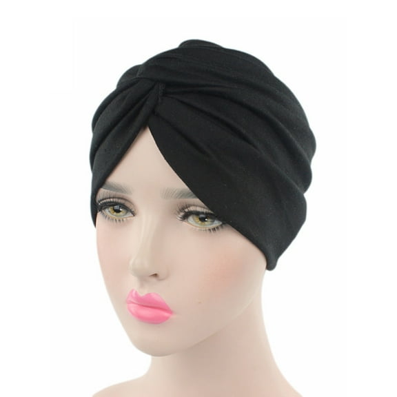 Stretchy Turban Cap Head Wrap Band Women's Hairband Sleep Hat Indian Scarf Hats