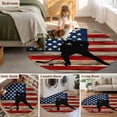 thumbnail image 5 of Small Round Rug 3Ft Washable Non-Slip, American Flag Circle Area Rugs for Living Room Bedroom, Blue Red USA Flag Retro Hockey Indoor Floor Mats Carpet Runner for Home Decor, 5 of 8