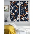 thumbnail image 3 of Sheer Curtain Panels White Flowers Rod Pocket Voile Window Curtains Leaf Branch Window Treatments Ligh Filtering Privacy Curtain Drapes for Bedroom Living Room 2 Panel Set 63 Inch Length,, 3 of 9